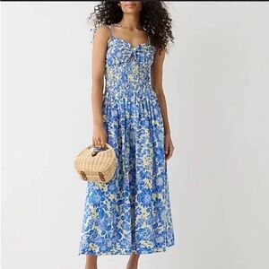 J. Crew Blue and Yellow Floral Dress